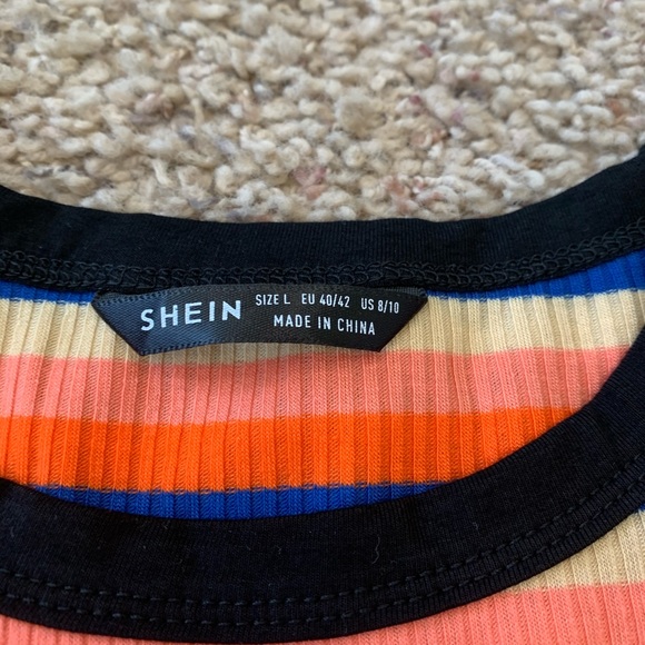SHEIN Rib-Knit Colorful Stripped Top Size L - Picture 5 of 5